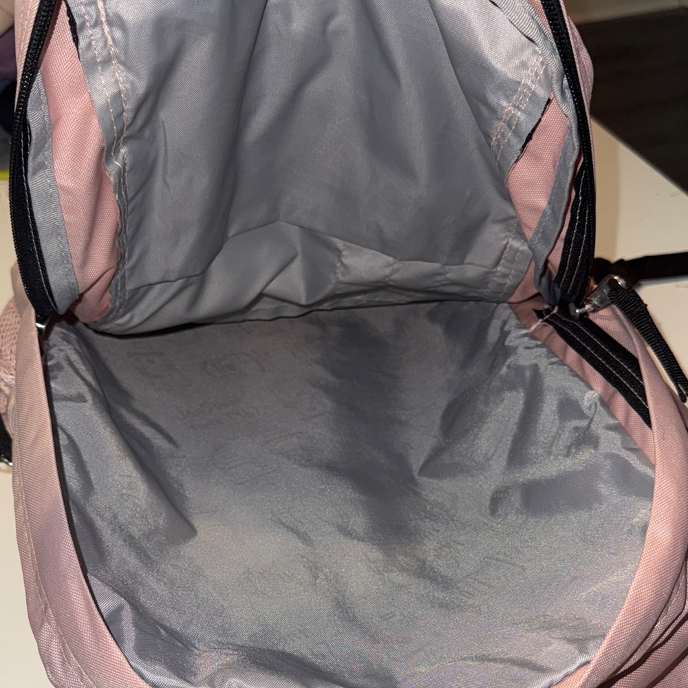 Jansport Light Pink and black Backpack so cute , big student - Picture 8 of 12
